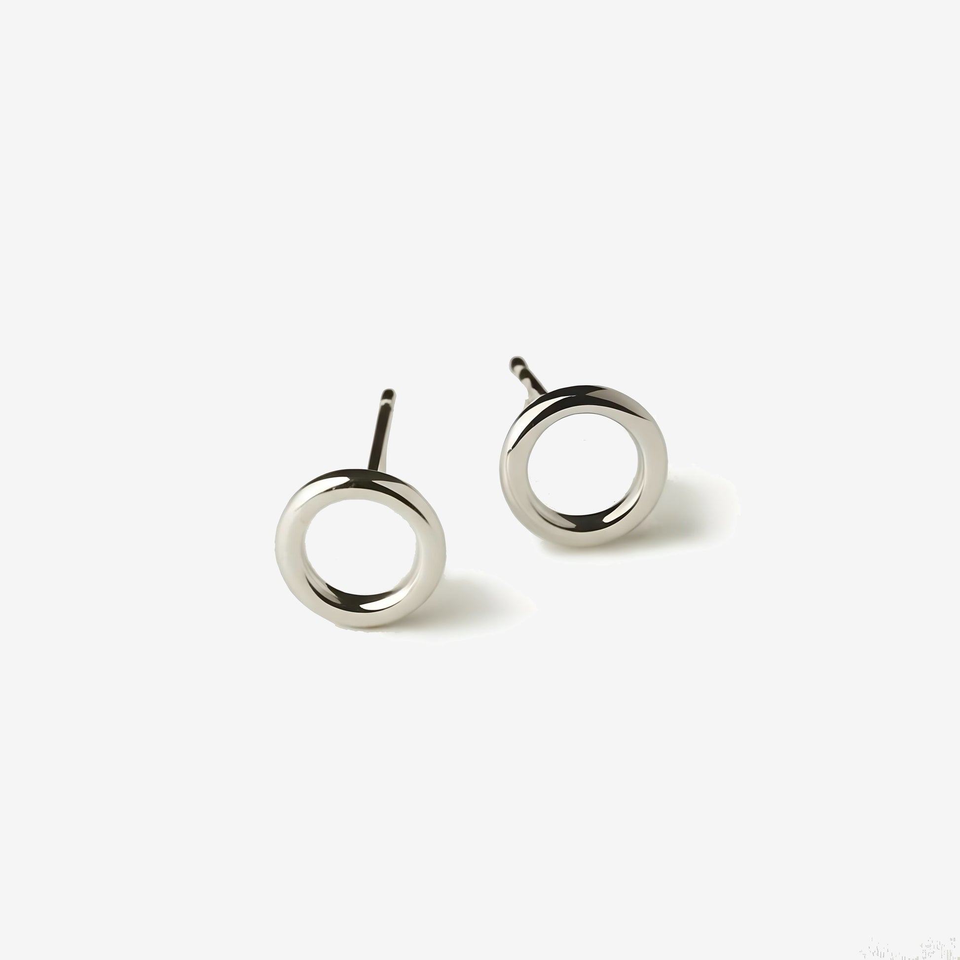 Smooth Circles Stainless Steel Stud Earrings