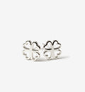 Hollow Clover Sterling Silver Stud Earrings