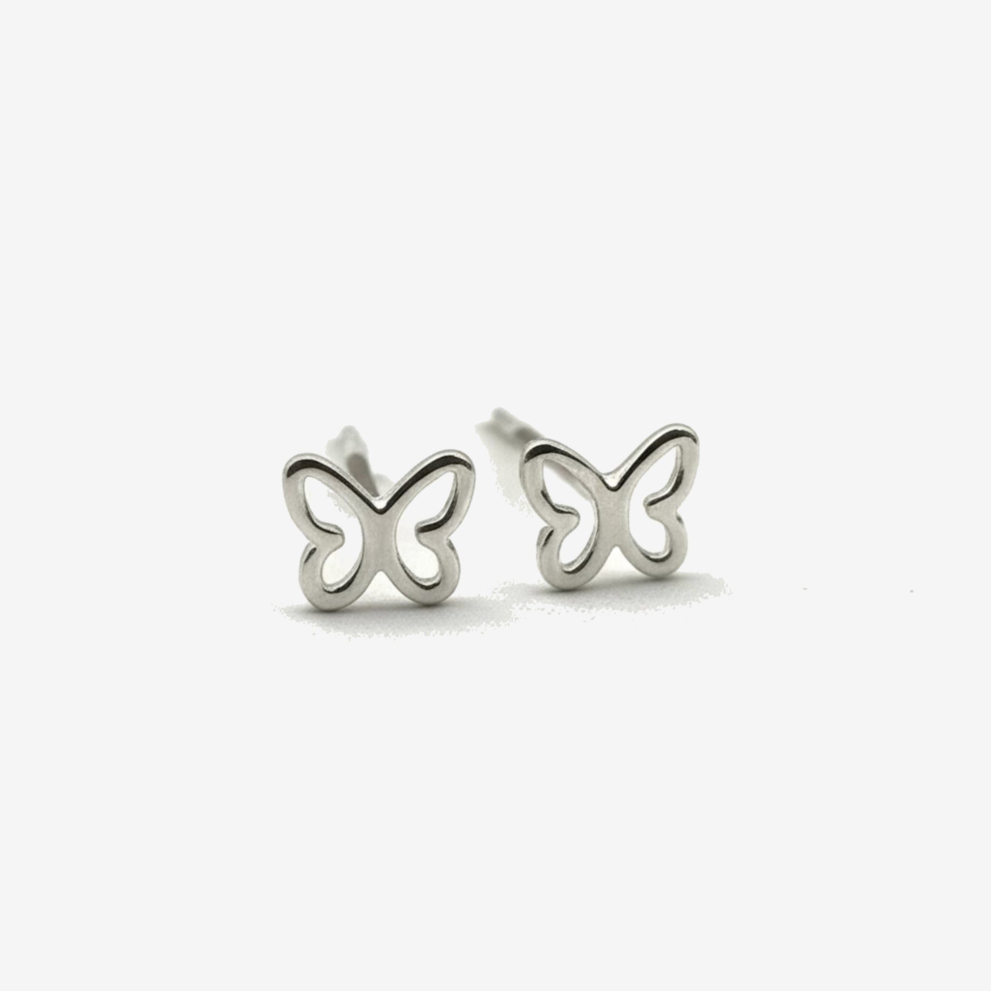 Hollow Butterfly Sterling Silver Stud Earrings