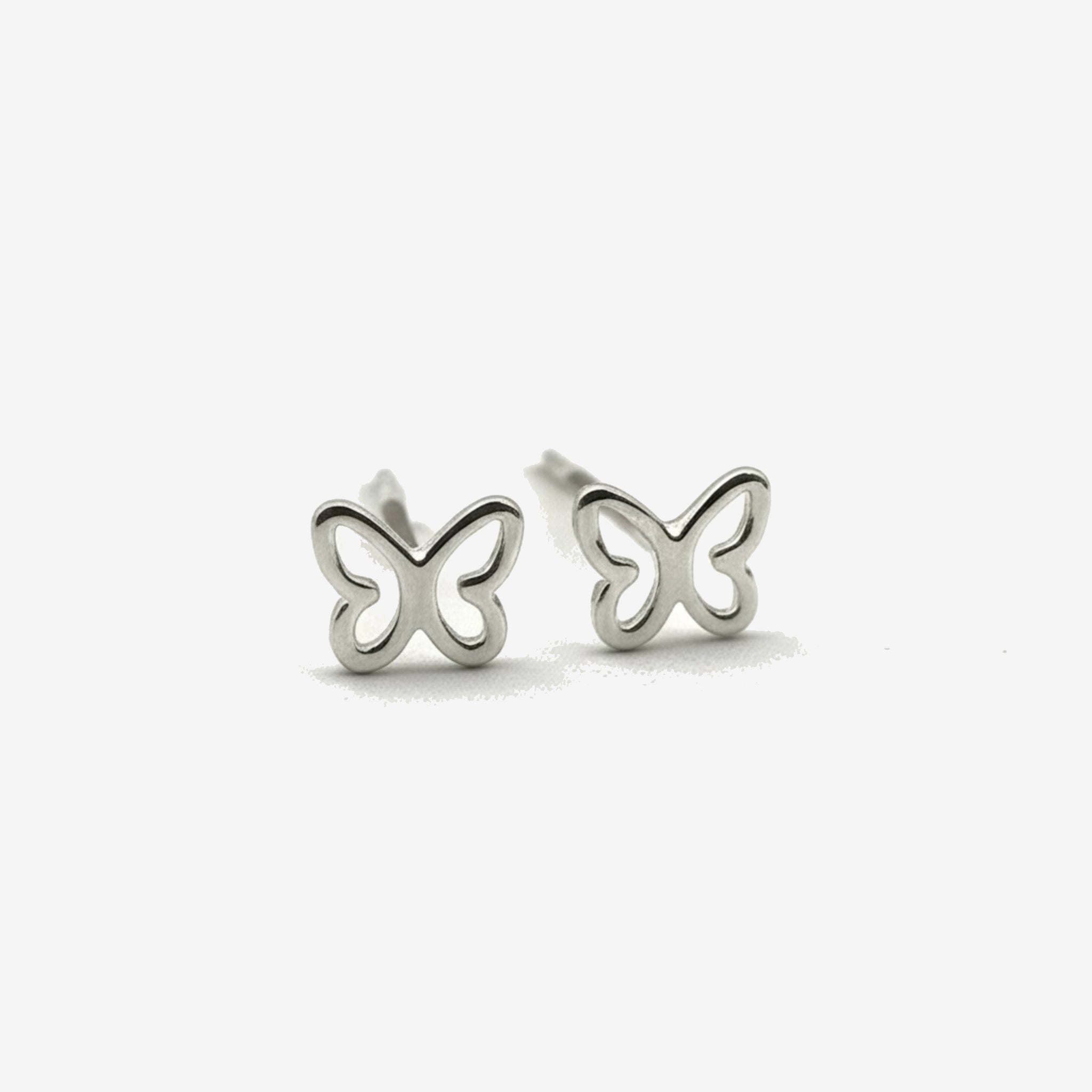 Hollow Butterfly Sterling Silver Stud Earrings