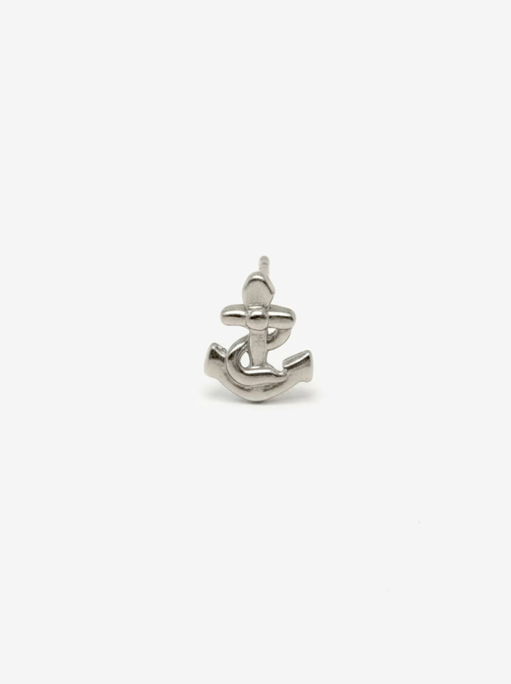 Anchor Sterling Silver Single Stud Earring
