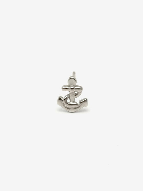 Anchor Sterling Silver Single Stud Earring