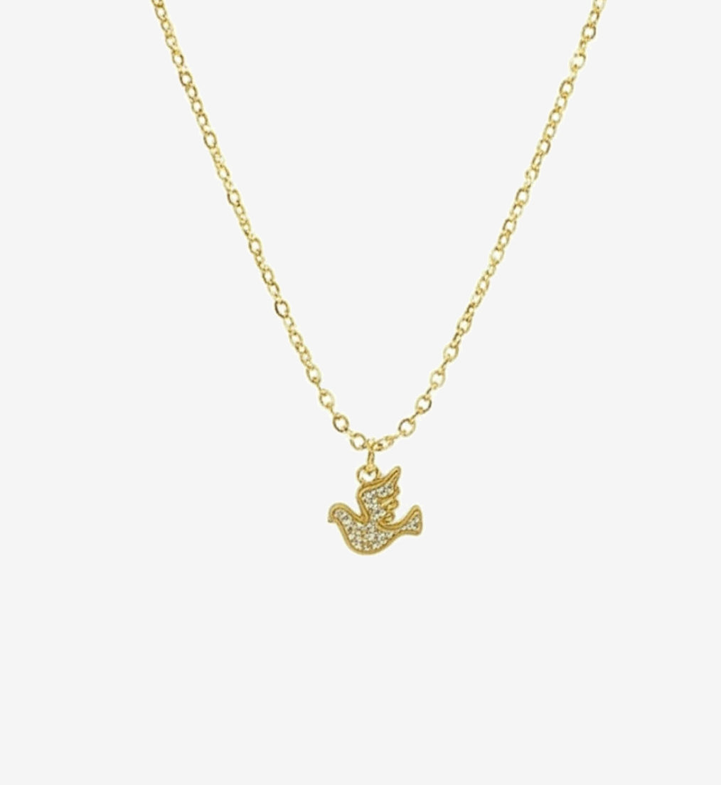 Gentle Bird Cubic Zirconia Pendant Necklace