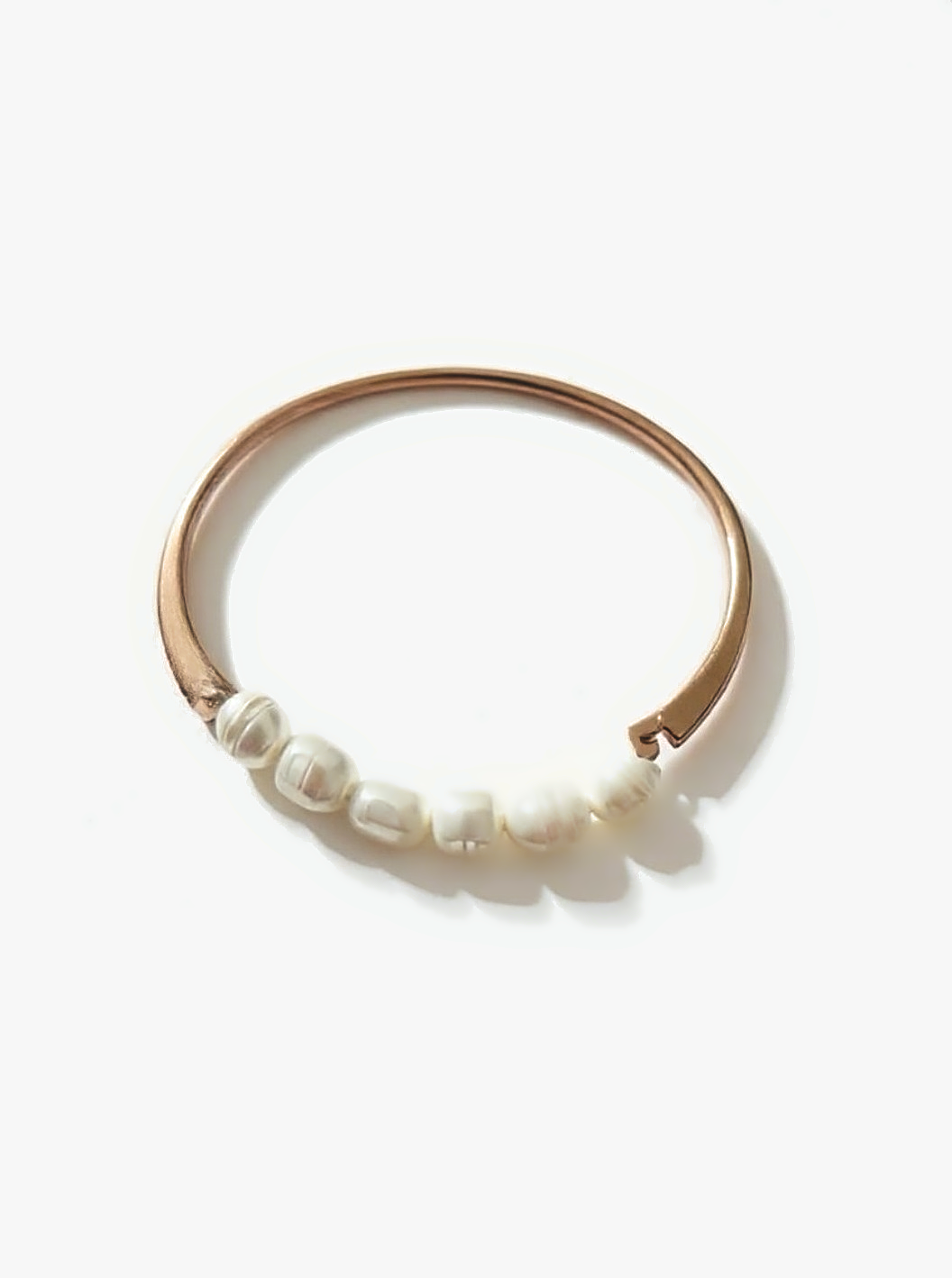 Baroque Pearls Rose Gold Bangle Bracelet