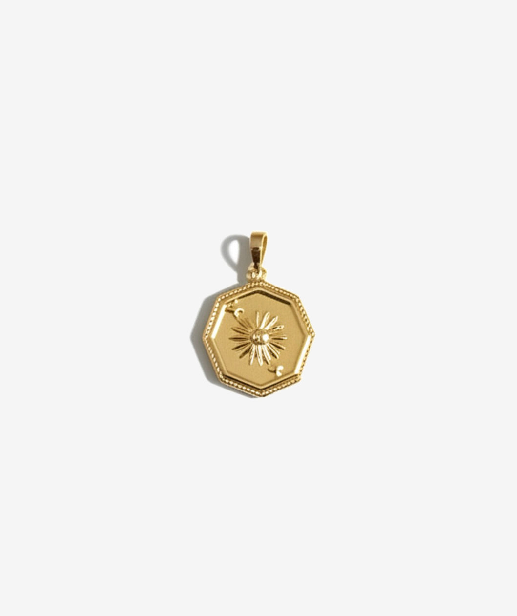 Octagon Gold Plated Necklace Pendant