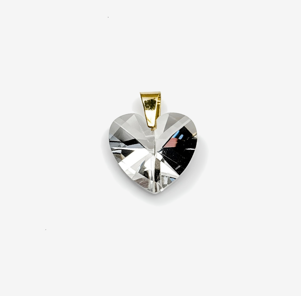 Clear Crystal Glass Heart Pendant