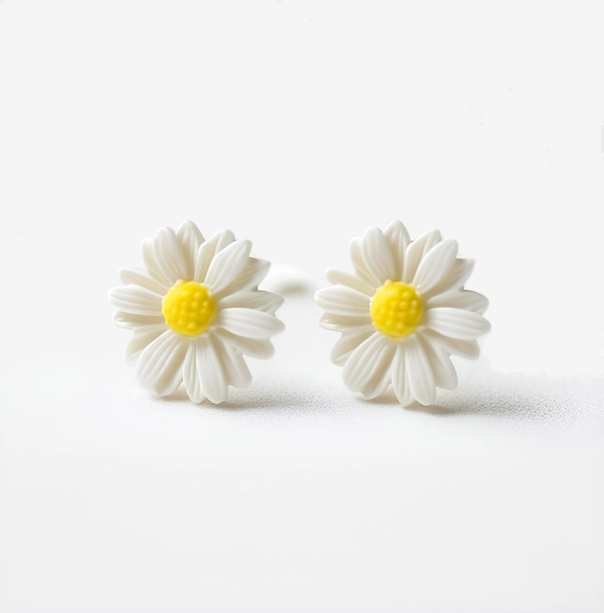 Large Marguerite Flower Stud Earrings
