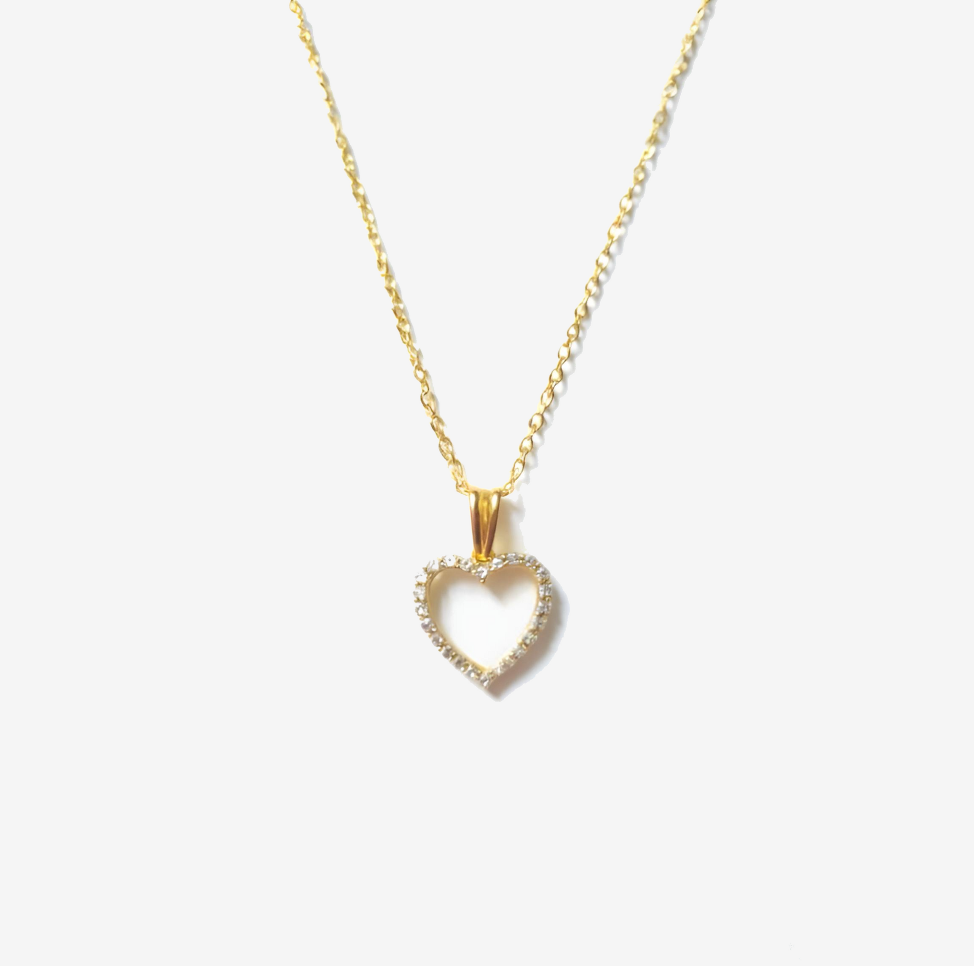 Sparkling Heart the Cubic Zirconia Gold Plated Necklace