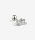Leaf with Cubic Zirconia Stud in Silver