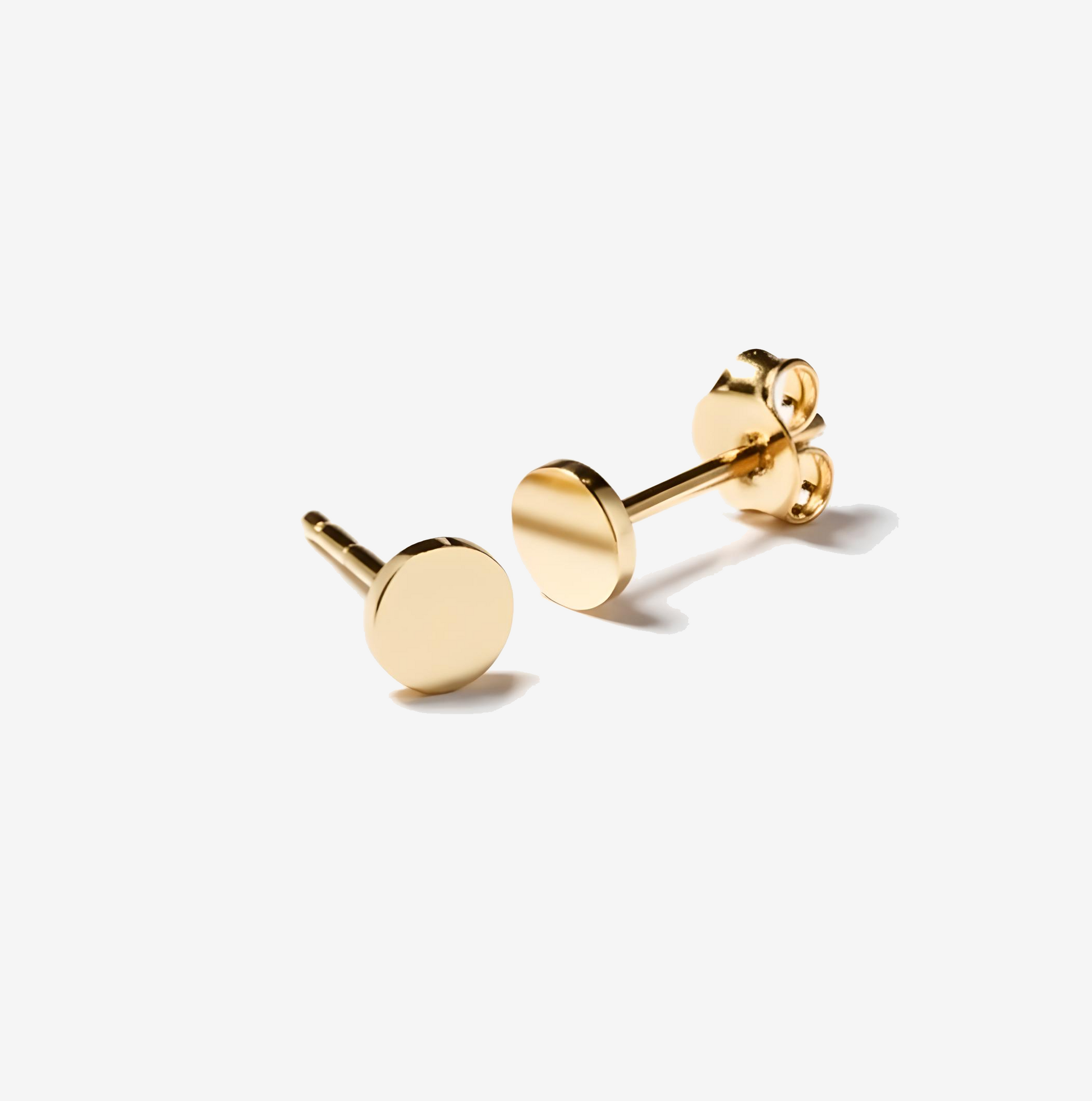 Smooth Dot Gold Plated Silver Stud Earrings