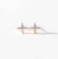 Delicate Clover Cubic Zirconia Gold Plated Studs