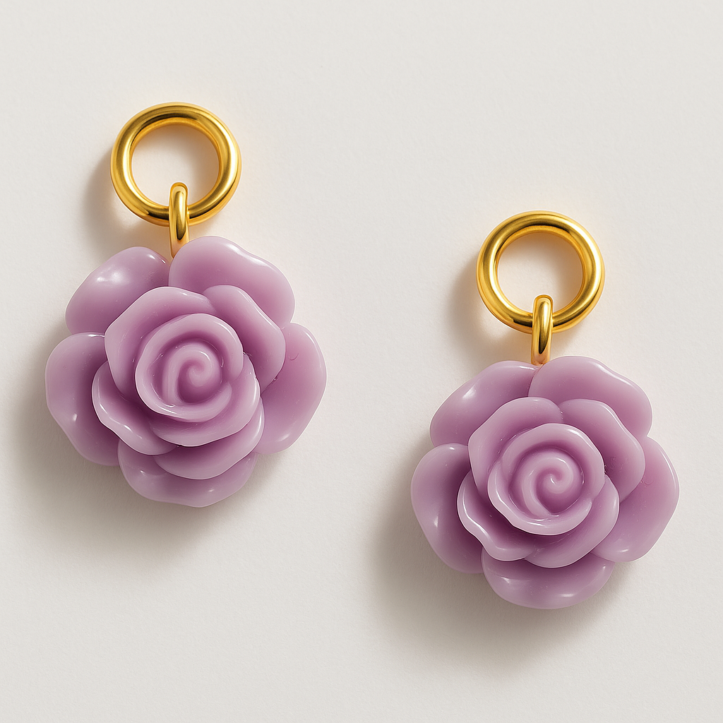 Light Violet Flower Earring Charms