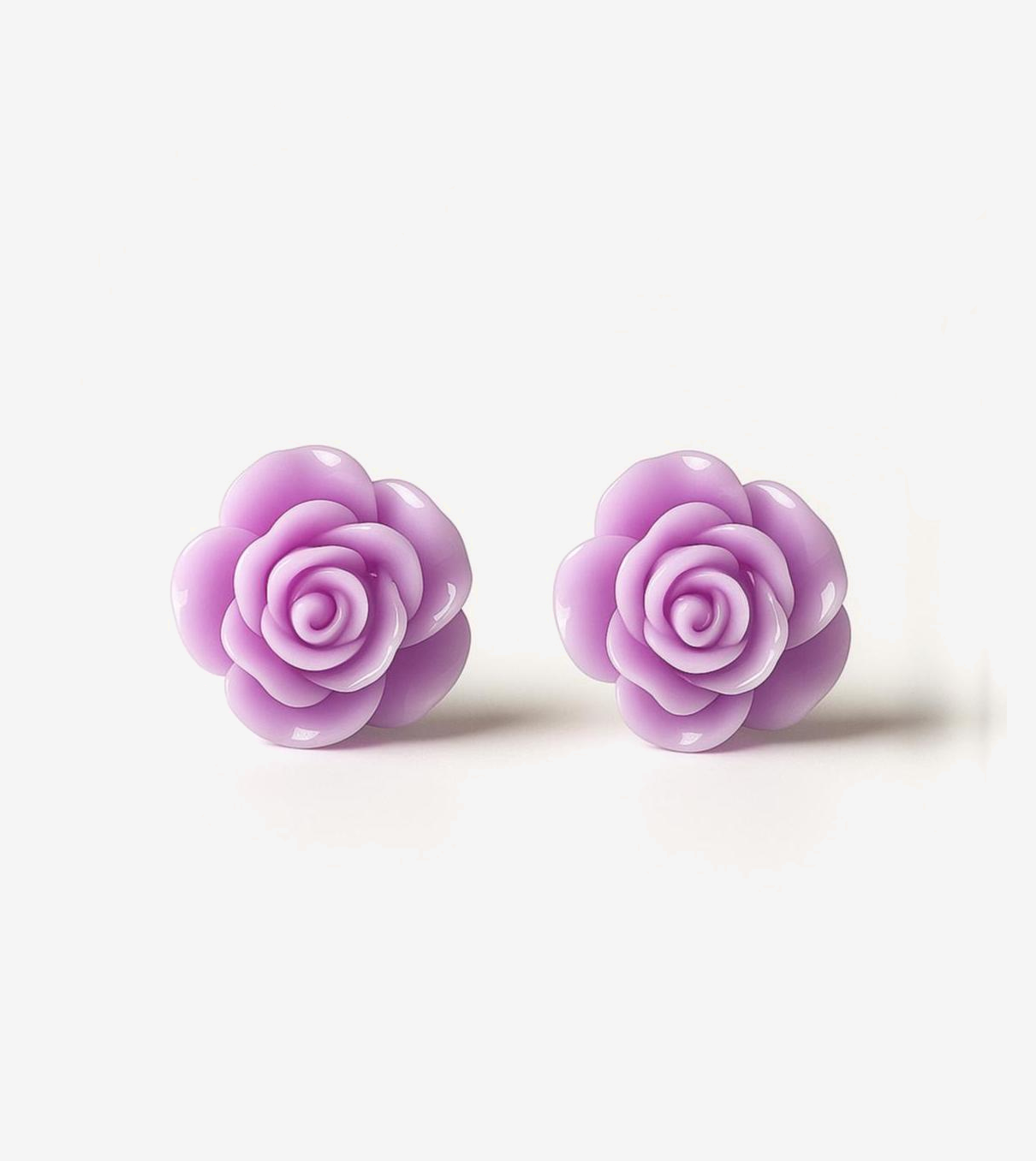 Soft Violet Flower Stud Earrings