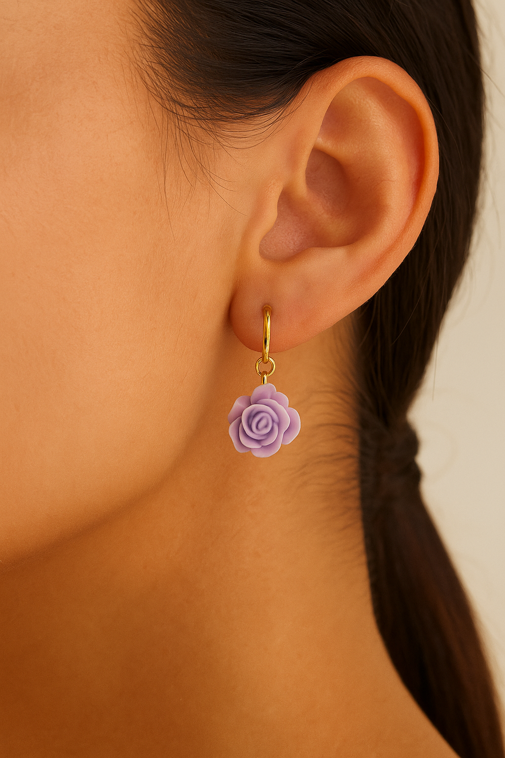 Light Violet Flower Earring Charms