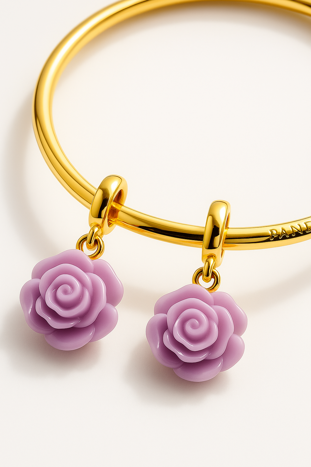 Light Violet Flower Bracelet Charm