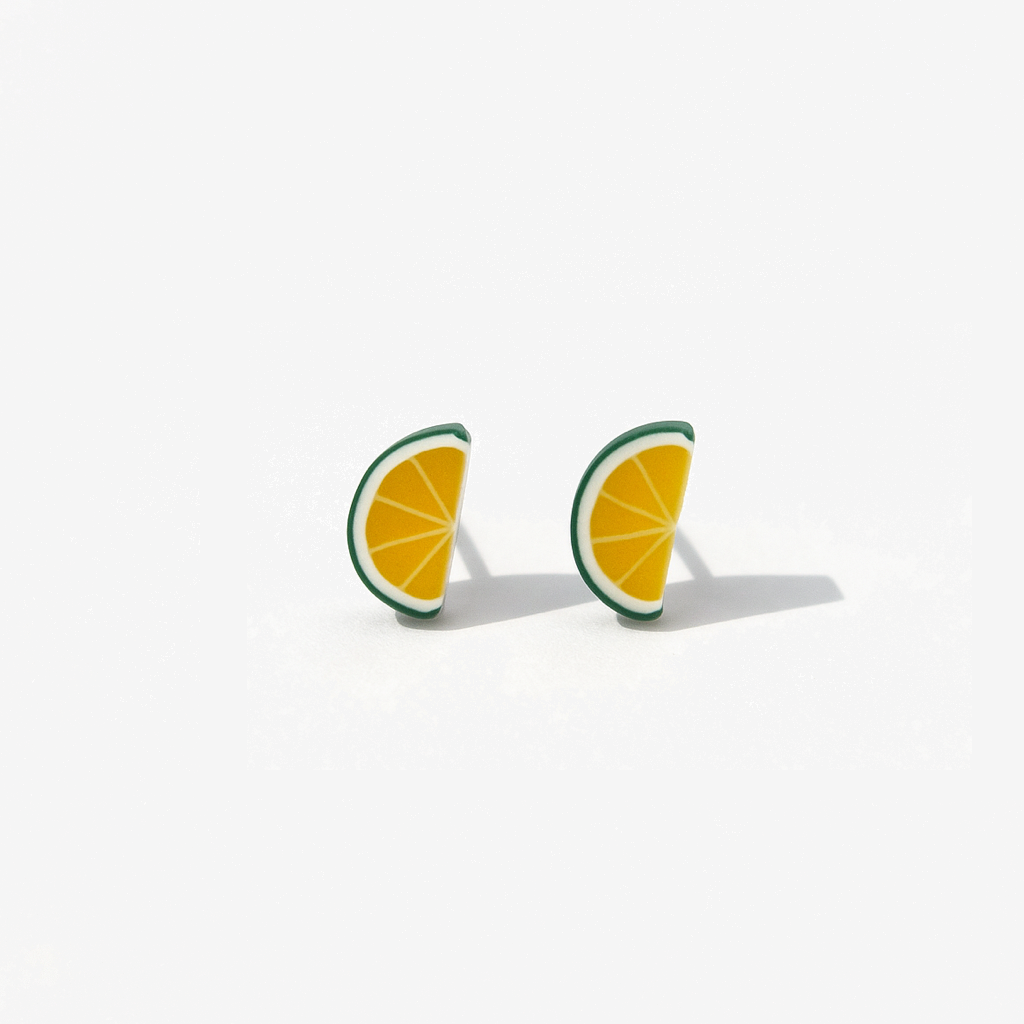 Mini Lemon Slices Stud Earrings