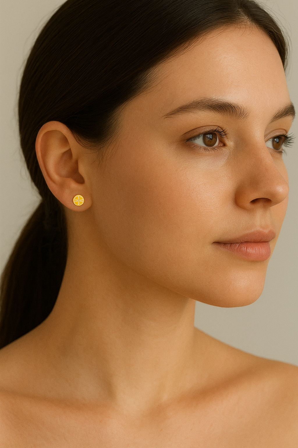 Lemon Slices Stud Earrings