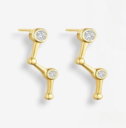 Constellation Cubic Zirconia Gold on Sterling Silver Earrings