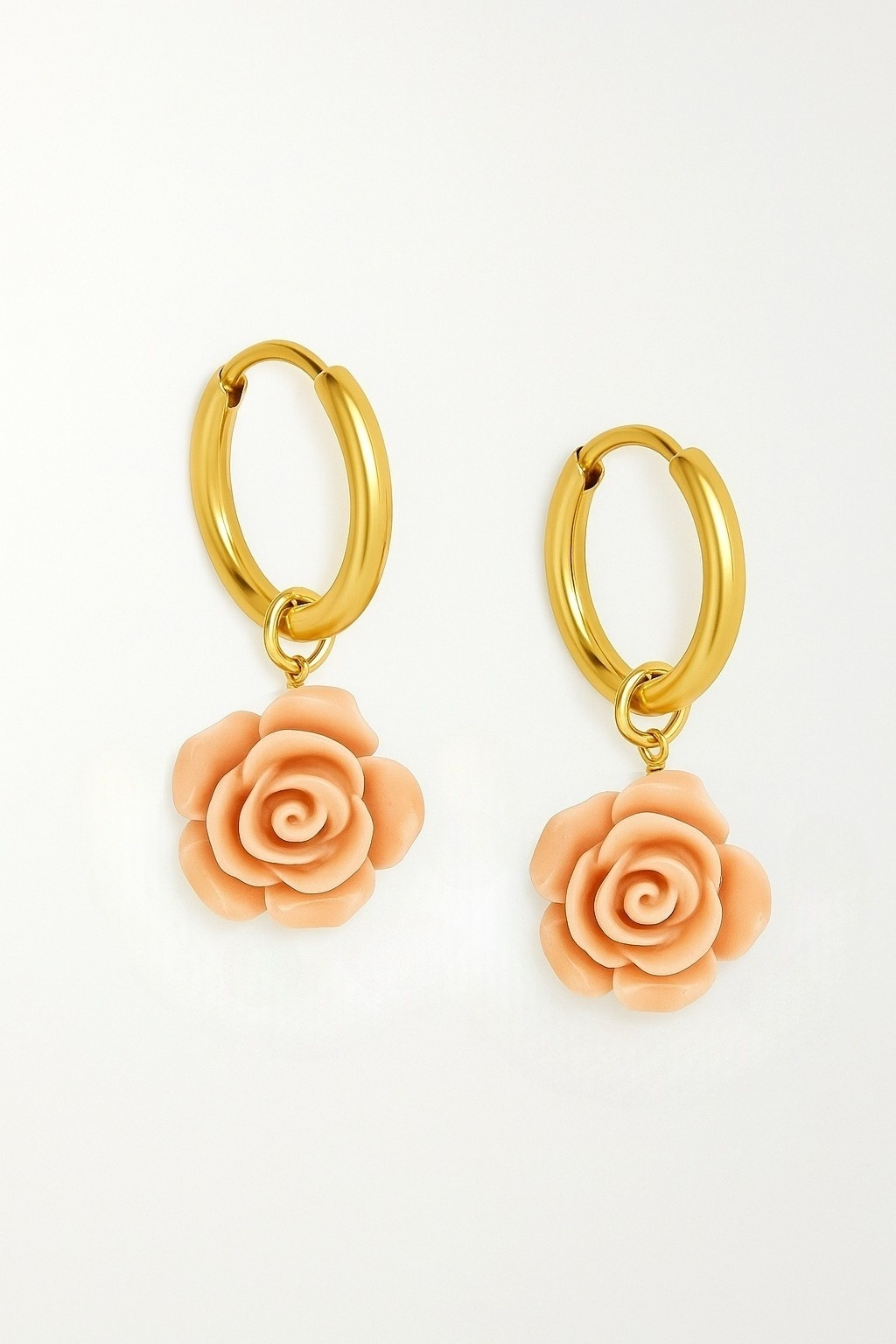Powder Pink Flower Earring Charms