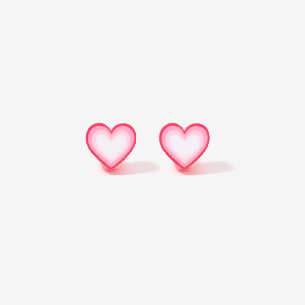 Glowing Heart Stud Earrings