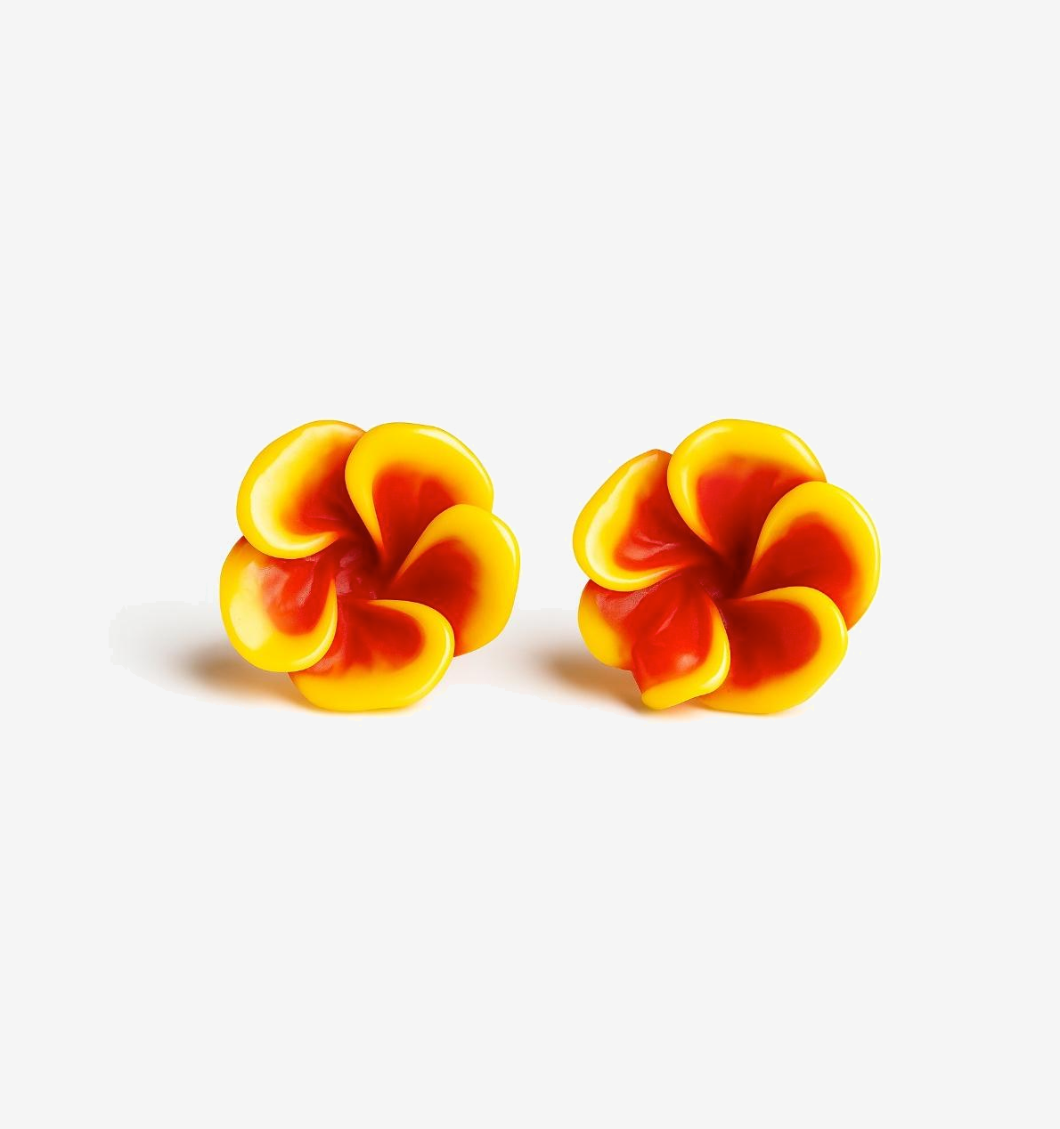 Two Tones Flower Stud Earrings