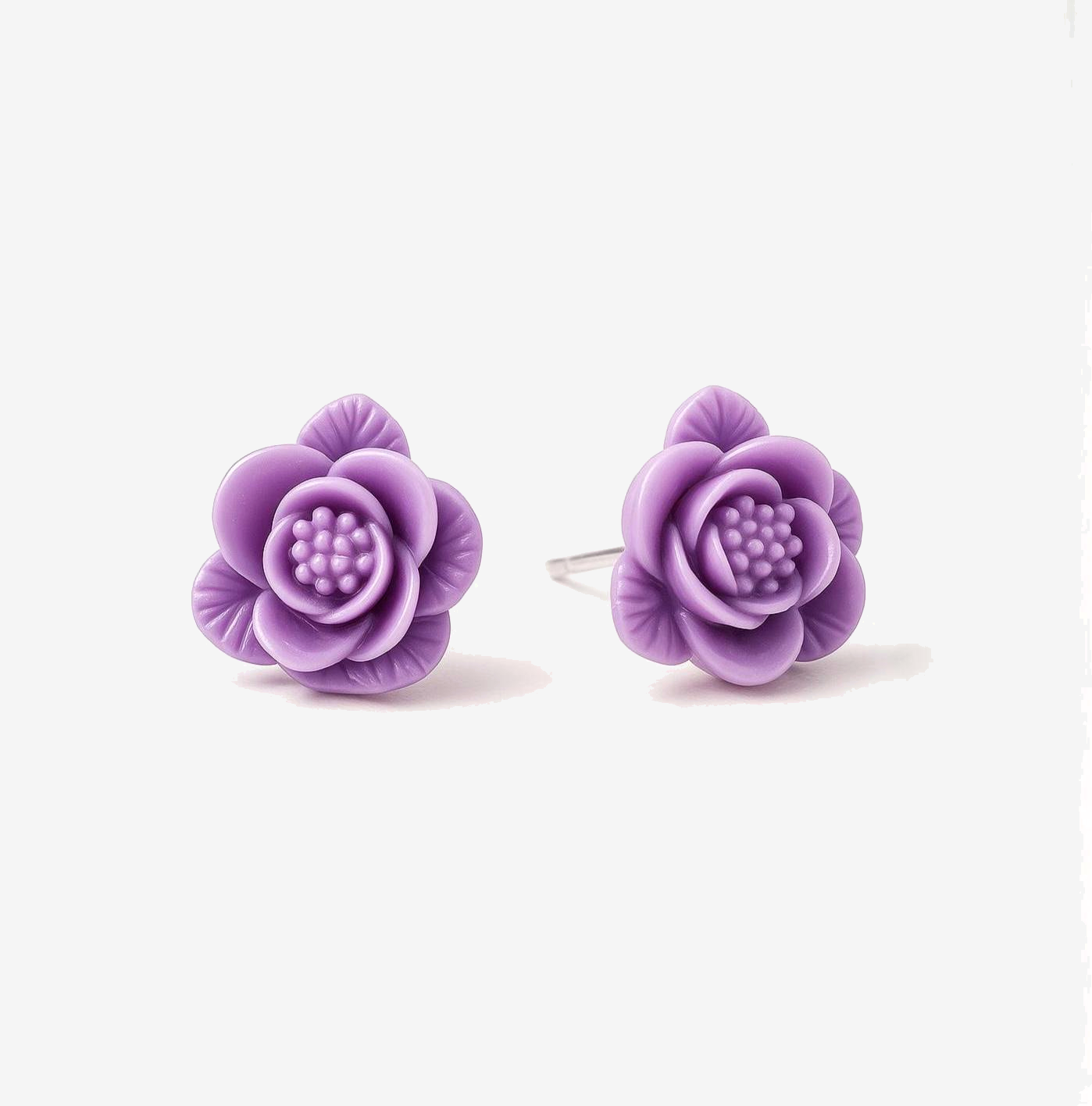 Large Violet Flower Earrings