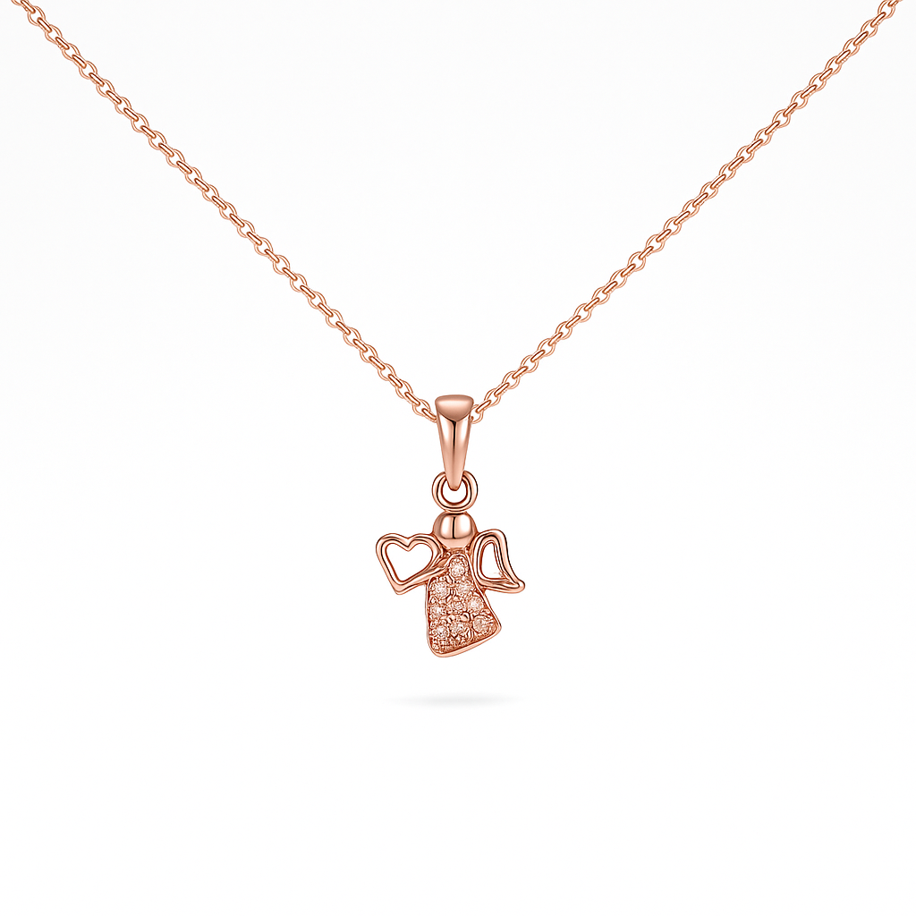 Gentle Angel Pendant Rose Gold Necklace