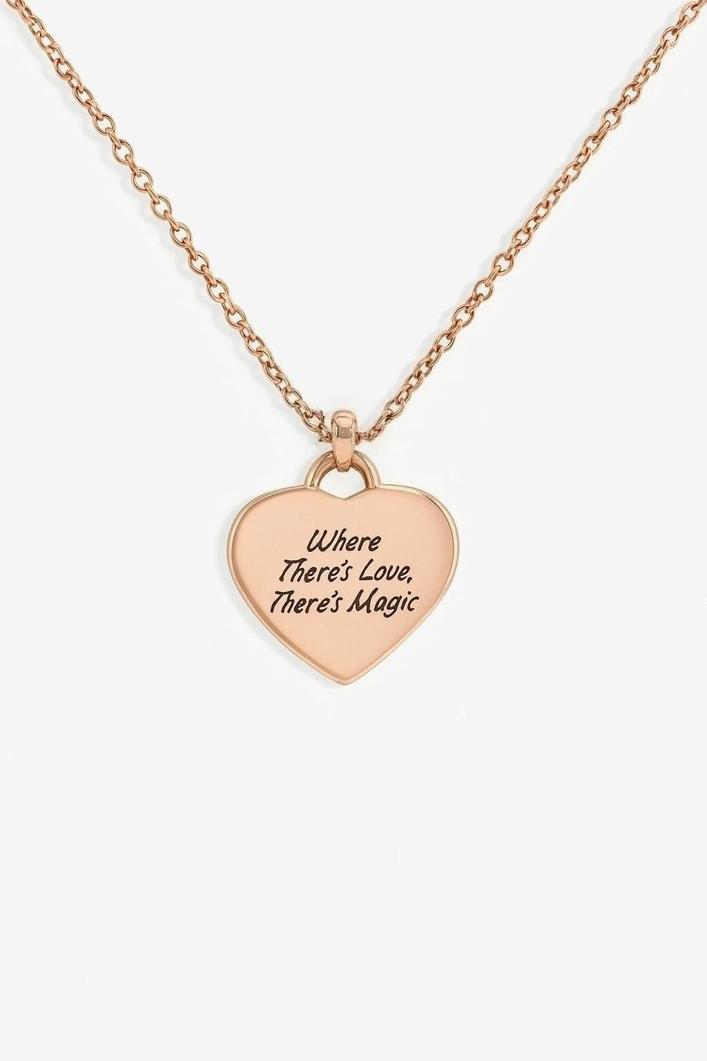 Heart with Message Rose Gold Necklace