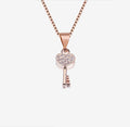 Heart Key Rose Gold on Sterling Silver Necklace