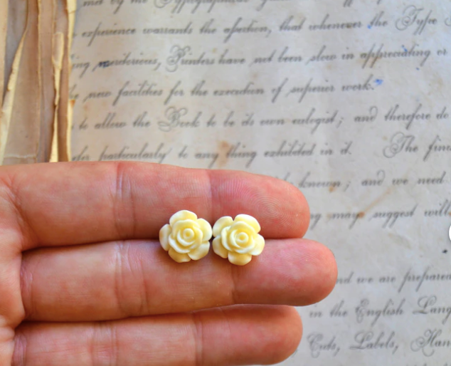 Mini Rose Flowers Stud Earrings