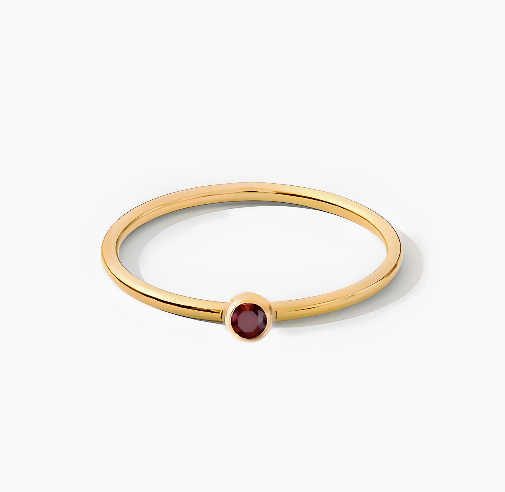 Delicate Red Birthstone Stack Ring