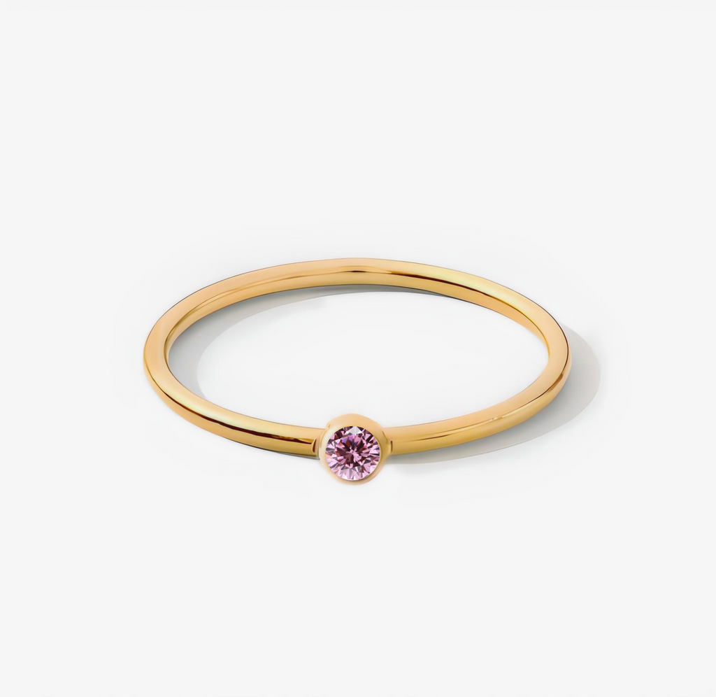 Delicate Light Lilac Birthstone Stack Ring