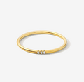 Stack Ring with Three Central Cubic Zirconia Stones