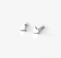 Minimalist Hearts Sterling Silver Stud Earrings