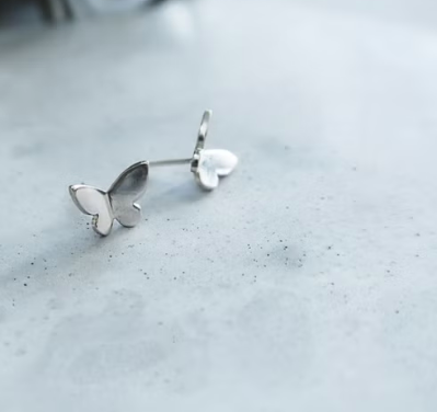 Mini Butterfly Sterling Silver Stud Earrings