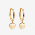 Elegant Gold on Sterling Silver Hoops with Hearts