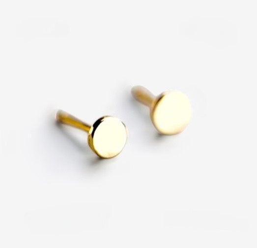 Minimalistic Dot Gold on Sterling Silver Stud Earrings