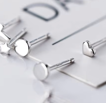 Minimalistic Dot Gold on Sterling Silver Stud Earrings