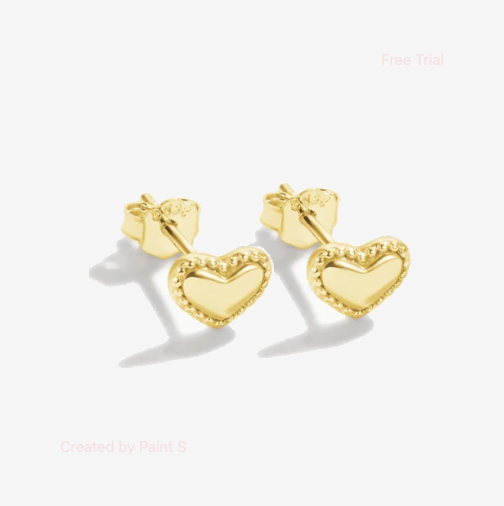 Smooth Hearts Sterling Silver Stud Earrings