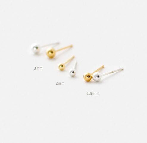 Classic Ball Stud Earrings in Gold