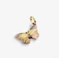 Gold and Yellow Enamel Butterfly Pendant