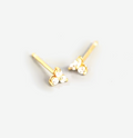 Mini Daisy Cubic Zirconia Gold Stud Earrings