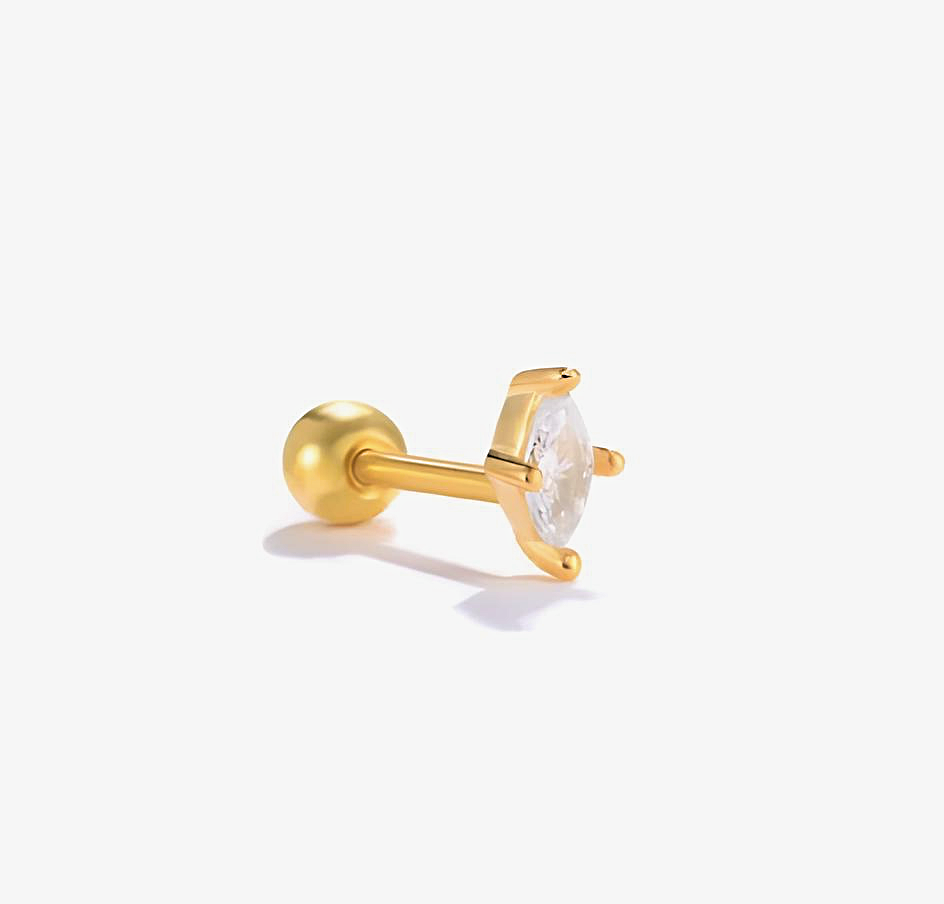 Cubic Zirconia Diamond Simple Stud Earrings- 1pcs