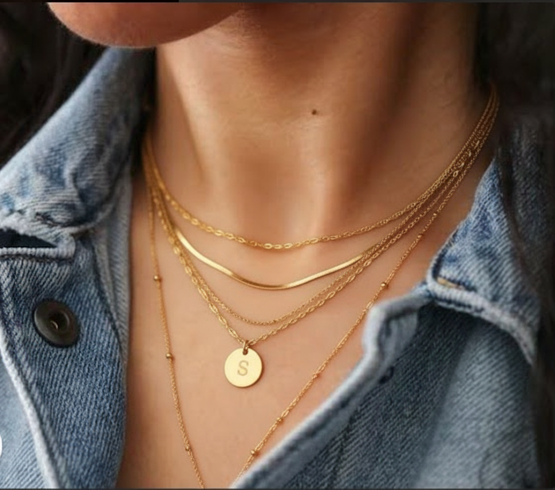 Golden Stainless Steel Cable Chain Necklace- Small