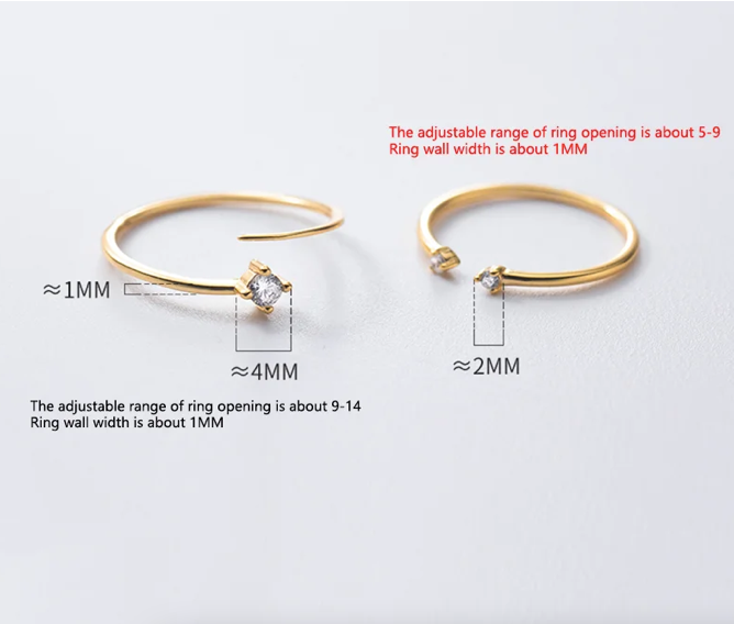Delicate Adjustable Gold on Sterling Silver Ring