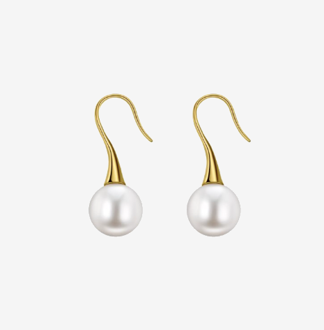 Classic Pearl Drop Earrings in Gold on Sterling Silver
