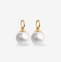White Seashell Pearl Earring Charms- Large