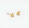 Three Dots Mini Clover Gold Stud Earrings