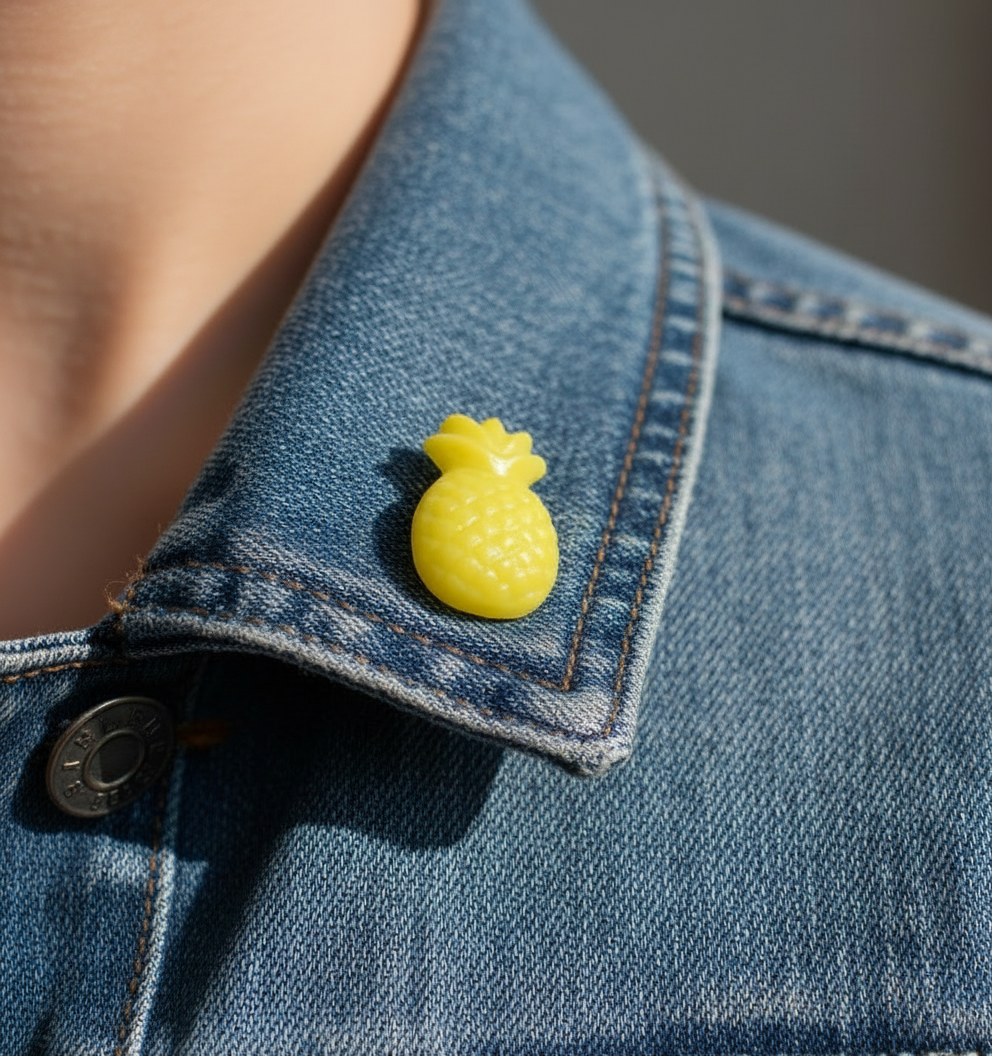 Neon Yellow Pineapple Lapel Pin