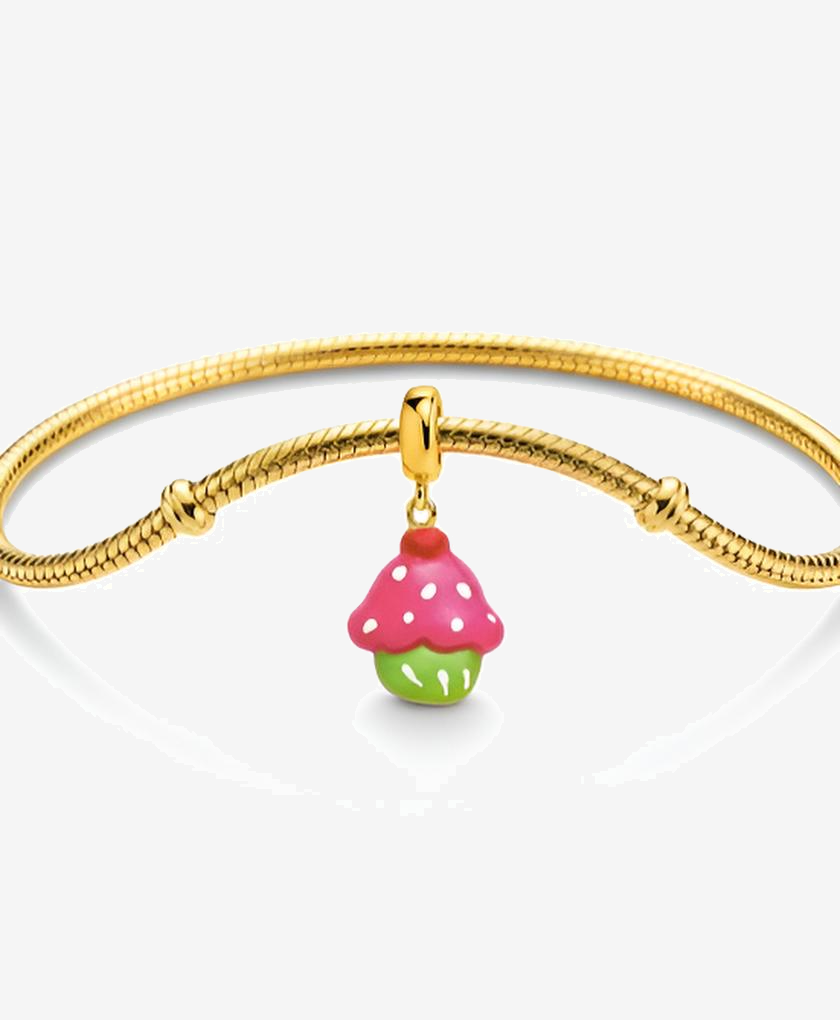 Cupcake Bracelet Charm in Pink